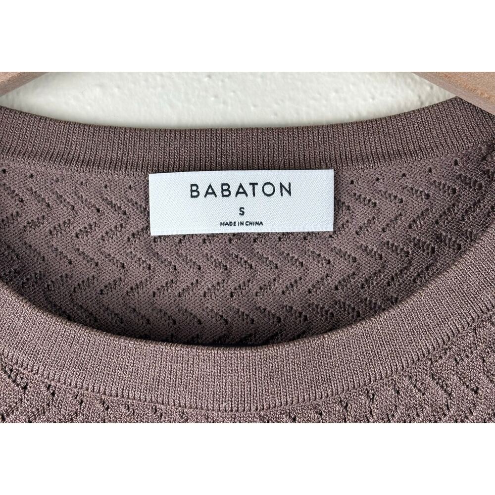 Babaton Aritzia Pointelle Cropped Sweater Tank Size Small in Deep Taupe - Picture 7 of 12